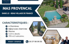 Gordes 84220: Mas Provençal  en pierre 370 m2 avec piscine sur un parc de 5000m2 - 380578D3PPSC